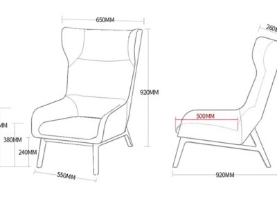 Turbo High Back Armchair Wingback Chair Singapore