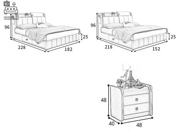 Dinant Divan Bed Frame Singapore Bed with storage space SingaporeHomeFurniture