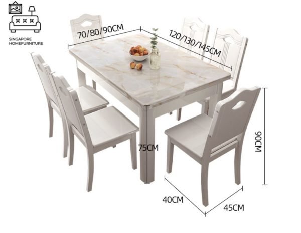 ASSEN® Marble Dining Table | Elegant, Classy, Posh 4 Colours | 3 Lengths: 1200mm, 1300, 1450mm | $ - Image 3