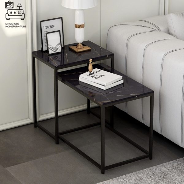BREDA® Nesting Table | Colour Customisation: Primary Table, Secondary Table, Legs = Black OR White OR Gold | $$ - Image 18
