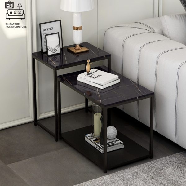 BREDA® Nesting Table | Colour Customisation: Primary Table, Secondary Table, Legs = Black OR White OR Gold | $$ - Image 21