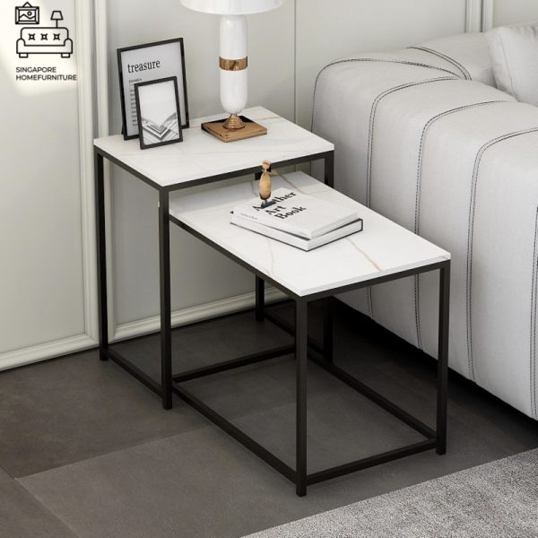 BREDA® Nesting Table | Colour Customisation: Primary Table, Secondary Table, Legs = Black OR White OR Gold | $$ - Image 22