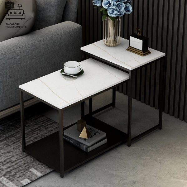 BREDA® Nesting Table | Colour Customisation: Primary Table, Secondary Table, Legs = Black OR White OR Gold | $$ - Image 23