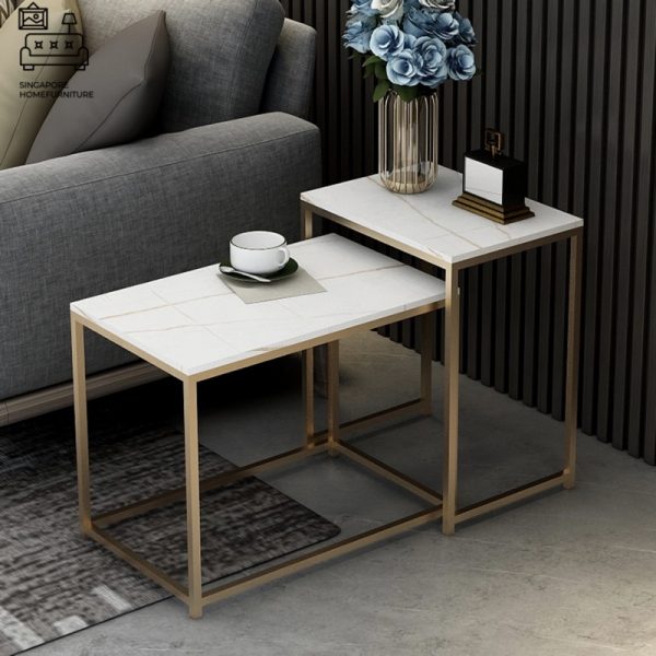 BREDA® Nesting Table | Colour Customisation: Primary Table, Secondary Table, Legs = Black OR White OR Gold | $$ - Image 24