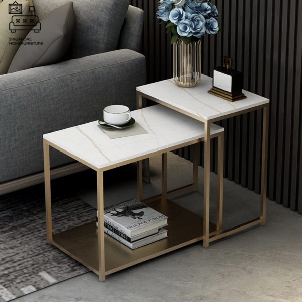 BREDA® Nesting Table | Colour Customisation: Primary Table, Secondary Table, Legs = Black OR White OR Gold | $$ - Image 25