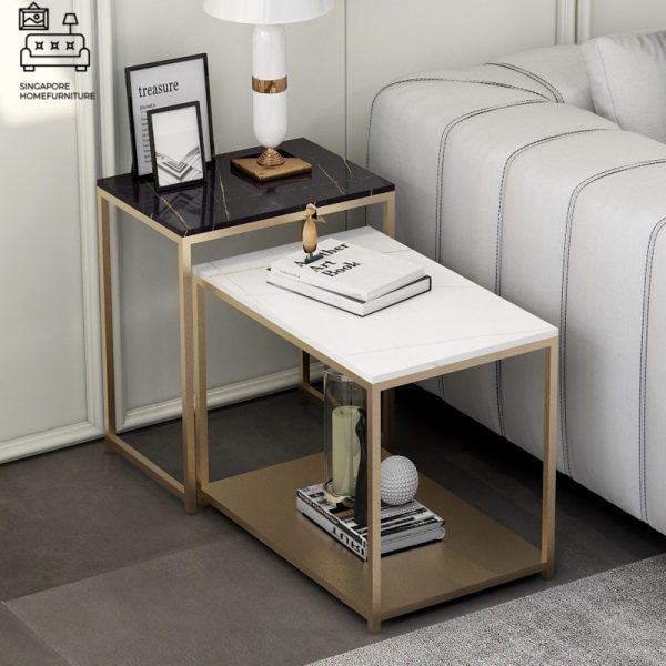 BREDA® Nesting Table | Colour Customisation: Primary Table, Secondary Table, Legs = Black OR White OR Gold | $$ - Image 27