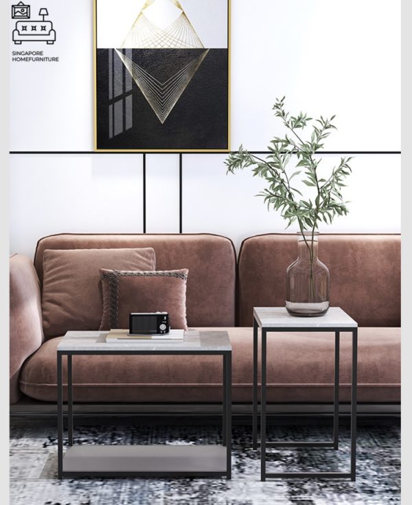 BREDA® Nesting Table | Colour Customisation: Primary Table, Secondary Table, Legs = Black OR White OR Gold | $$ - Image 3
