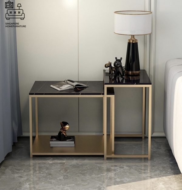 BREDA® Nesting Table | Colour Customisation: Primary Table, Secondary Table, Legs = Black OR White OR Gold | $$ - Image 8