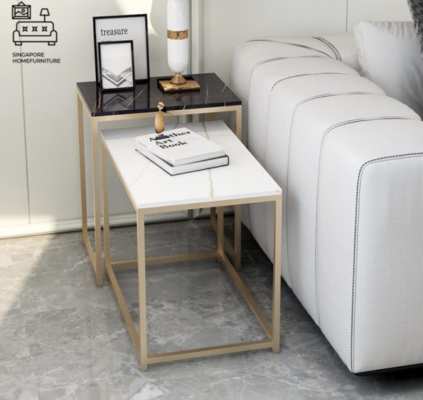 BREDA® Nesting Table | Colour Customisation: Primary Table, Secondary Table, Legs = Black OR White OR Gold | $$ - Image 10