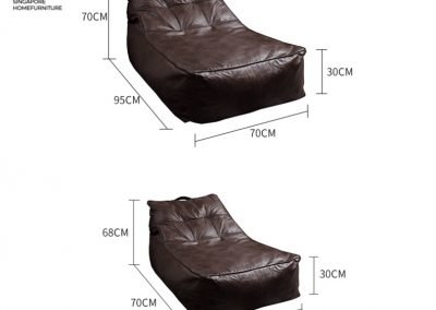 Decin Leather Bean Bag Singapore SingaporeHomeFurniture