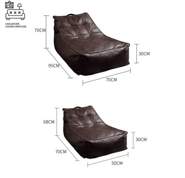 Decin Leather Bean Bag Singapore SingaporeHomeFurniture