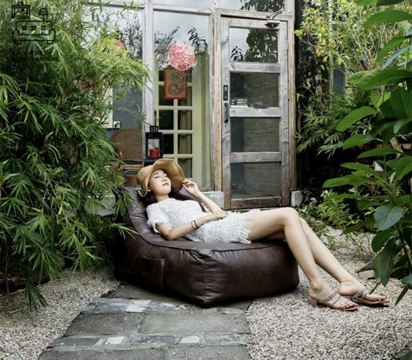Decin Leather Bean Bag Singapore SingaporeHomeFurniture