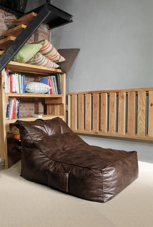 Decin Leather Bean Bag Singapore SingaporeHomeFurniture