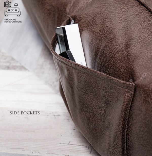 Decin Leather Bean Bag Singapore SingaporeHomeFurniture