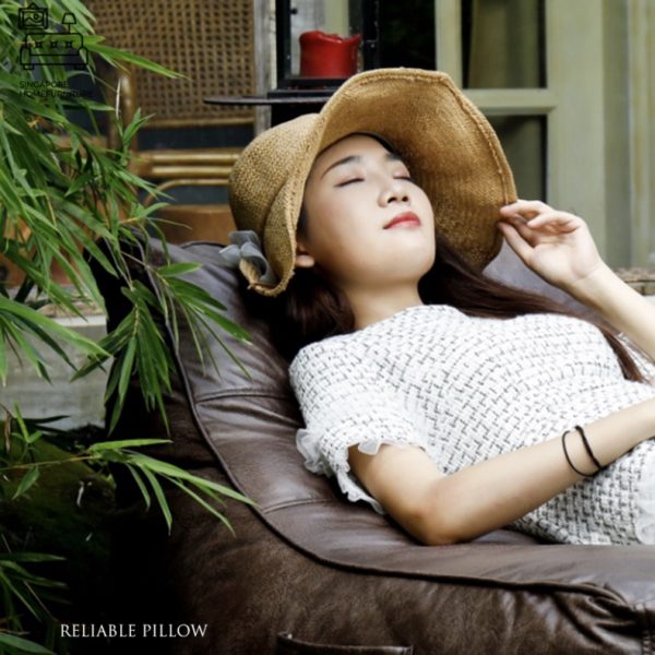 Decin Leather Bean Bag Singapore SingaporeHomeFurniture
