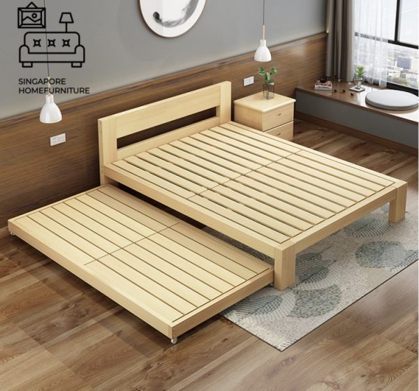 Geel Pull Out Bed Frame Singapore Trundle Bed SingaporeHomeFurniture