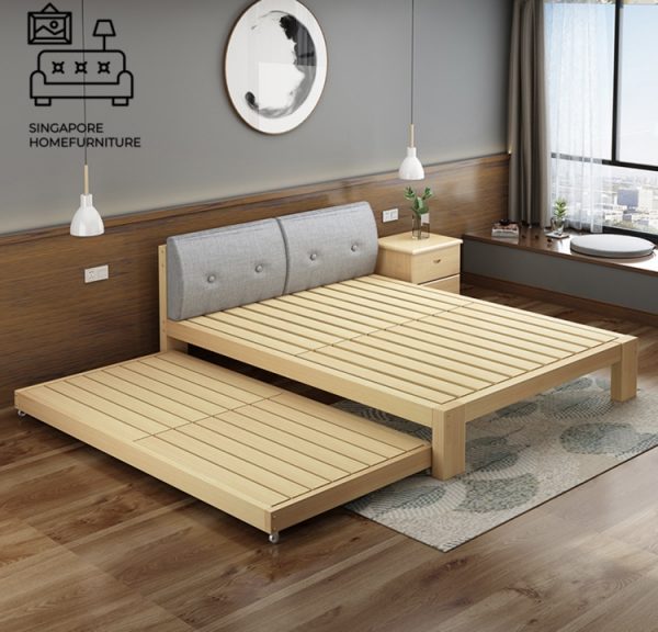Geel Pull Out Bed Frame Singapore Trundle Bed SingaporeHomeFurniture