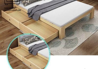 Geel Pull Out Bed Frame Singapore Trundle Bed SingaporeHomeFurniture