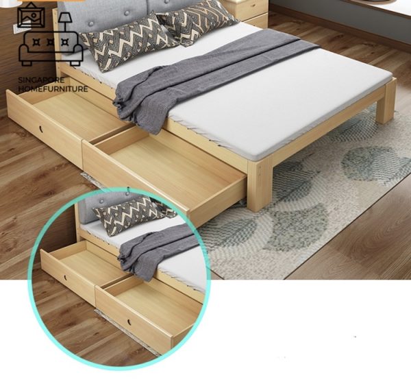 Geel Pull Out Bed Frame Singapore Trundle Bed SingaporeHomeFurniture