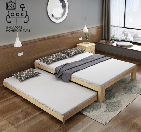 Geel Pull Out Bed Frame Singapore Trundle Bed SingaporeHomeFurniture