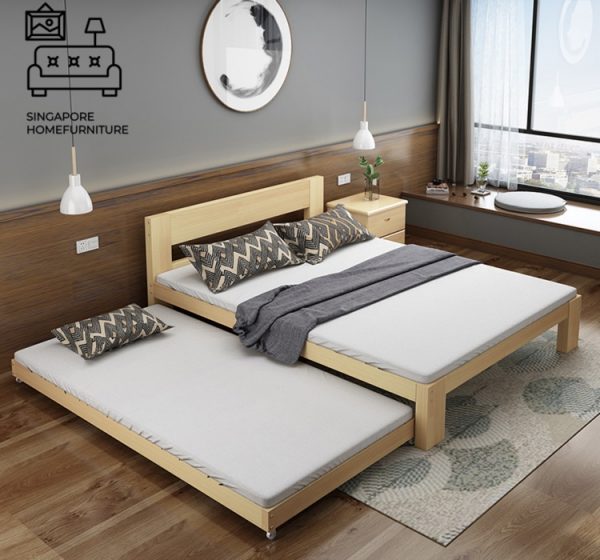 Geel Pull Out Bed Frame Singapore Trundle Bed SingaporeHomeFurniture