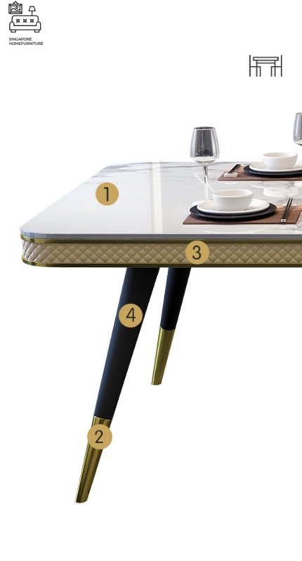 LEIDEN® Marble Dining Table | Elegant, Classy, Posh | 4 Colours | 3 Lengths | $$$ - Image 7