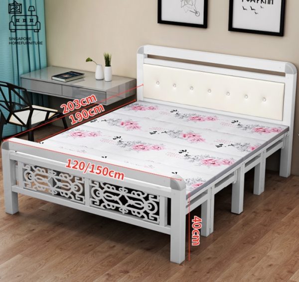 LIER® Foldable Bed Frame | Folding Mechanism | 5 Sizes: Twin, Small Double, Queen, King | Option: Mattress | $$ - Image 4