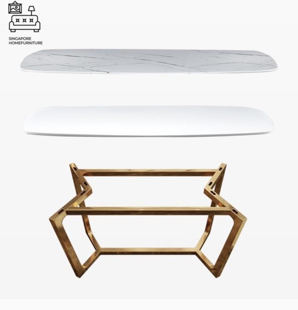 LISSE® Marble Dining Table | Elegant, Classy, Posh | Gold Frame | $$ - Image 4