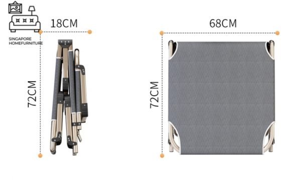 LOKEREN® Foldable Bed Frame | Folding Mechanism | 2 Sizes: 680mm, 750mm | Option: Mattress | $ - Image 4
