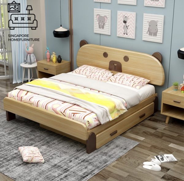 Lommel Pull Out Bed Frame Singapore Trundle Bed SingaporeHomeFurniture