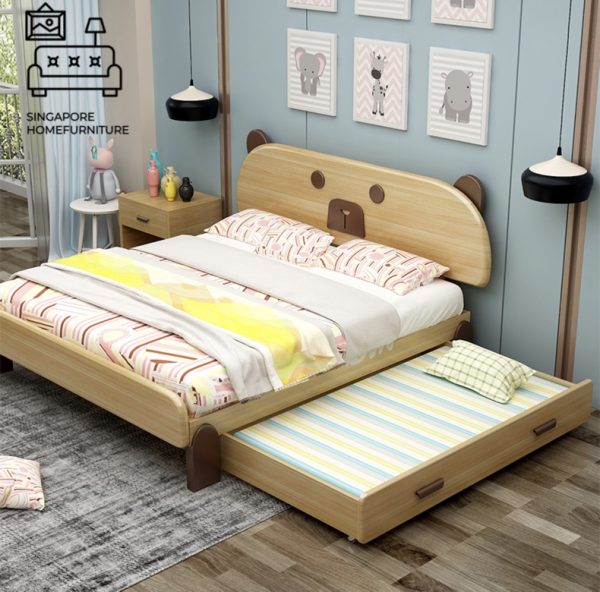 Lommel Pull Out Bed Frame Singapore Trundle Bed SingaporeHomeFurniture