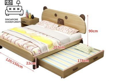 Lommel Pull Out Bed Frame Singapore Trundle Bed SingaporeHomeFurniture