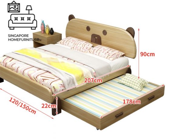 Lommel Pull Out Bed Frame Singapore Trundle Bed SingaporeHomeFurniture