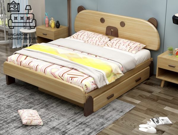 Lommel Pull Out Bed Frame Singapore Trundle Bed SingaporeHomeFurniture