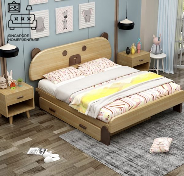 Lommel Pull Out Bed Frame Singapore Trundle Bed SingaporeHomeFurniture
