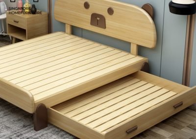 Lommel Pull Out Bed Frame Singapore Trundle Bed SingaporeHomeFurniture