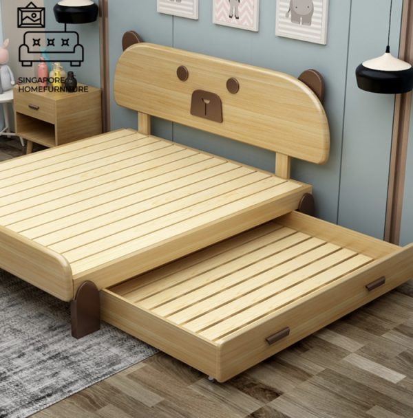 Lommel Pull Out Bed Frame Singapore Trundle Bed SingaporeHomeFurniture