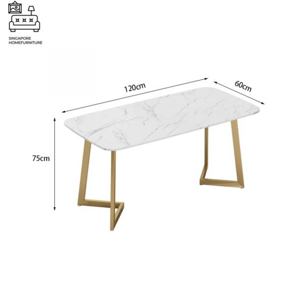 MEPPEL® Marble Dining Table | Elegant, Classy, Posh | Gold Frame | Length Option: 1200mm OR 1400mm | $ - Image 9