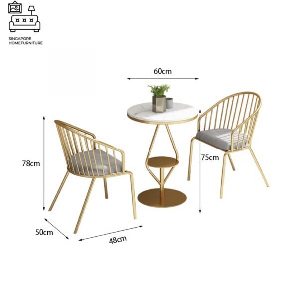 MEPPEL® Marble Dining Table | Elegant, Classy, Posh | Gold Frame | Length Option: 1200mm OR 1400mm | $ - Image 4