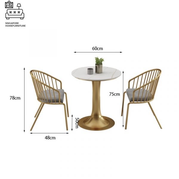 MEPPEL® Marble Dining Table | Elegant, Classy, Posh | Gold Frame | Length Option: 1200mm OR 1400mm | $ - Image 3