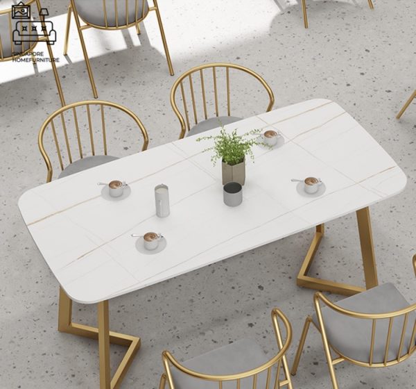 MEPPEL® Marble Dining Table | Elegant, Classy, Posh | Gold Frame | Length Option: 1200mm OR 1400mm | $ - Image 21