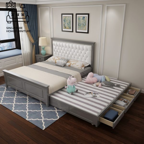Mouscron Pull Out Bed Frame Singapore Trundle Bed SingaporeHomeFurniture