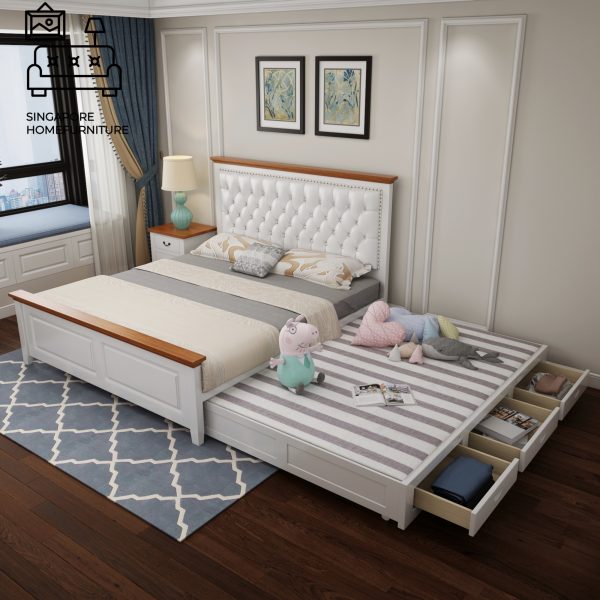 Mouscron Pull Out Bed Frame Singapore Trundle Bed SingaporeHomeFurniture