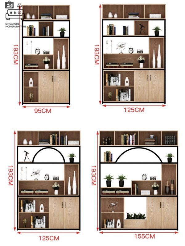 ORADEA® Display Shelf | 2 Designs (With Arch OR Without Arch) | 5 Colours | 3 Lengths: 95cm, 125cm, 155cm | 2 Heights: 165cm, 193cm | $ - Image 3