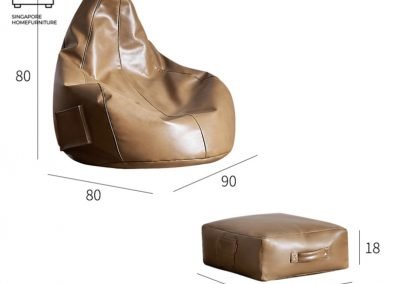 Prerov Leather Bean Bag Singapore SingaporeHomeFurniture