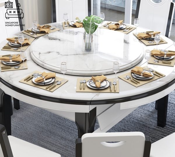 VENLO® Marble Dining Table | Round, Extendable Dining Table | Elegant, Classy, Posh | 3 Lengths | $$ - Image 7