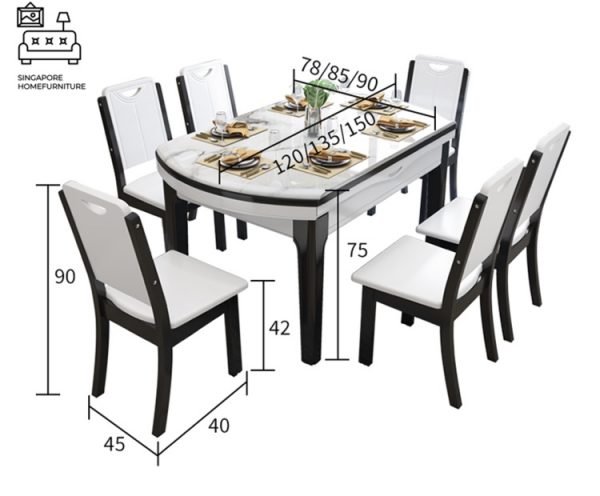 VENLO® Marble Dining Table | Round, Extendable Dining Table | Elegant, Classy, Posh | 3 Lengths | $$ - Image 3