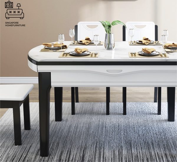 VENLO® Marble Dining Table | Round, Extendable Dining Table | Elegant, Classy, Posh | 3 Lengths | $$ - Image 2