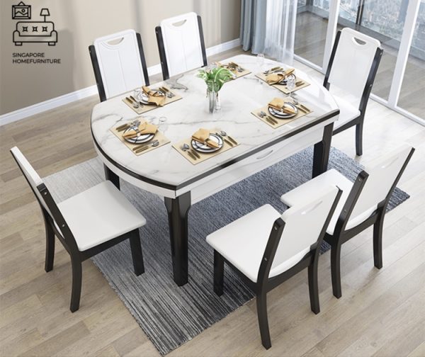 VENLO® Marble Dining Table | Round, Extendable Dining Table | Elegant, Classy, Posh | 3 Lengths | $$ - Image 11