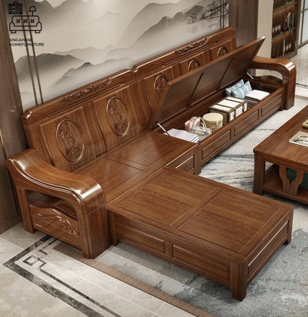 Albacete Wooden Sofa Singapore Storage Sofa Singapore SingaporeHomeFurniture